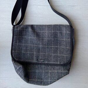 Vintage Kate Spade Gray Wool Crossbody Messenger Bag Travel